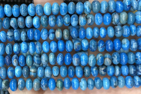 CRB5302 15.5 inches 4*6mm rondelle blue crazy lace agate beads