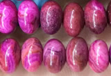 CRB5303 15.5 inches 4*6mm rondelle fuchsia crazy lace agate beads