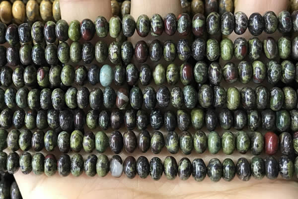 CRB5309 15.5 inches 4*6mm rondelle dragon blood jasper beads