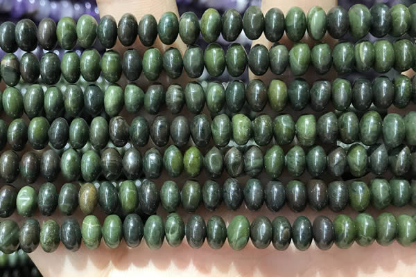 CRB5311 15.5 inches 4*6mm rondelle bronze green stone beads