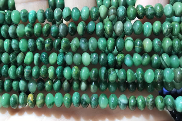 CRB5313 15.5 inches 4*6mm rondelle green jasper beads