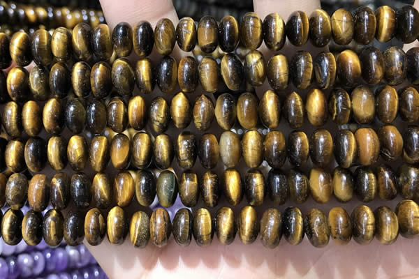 CRB5356 15.5 inches 5*8mm rondelle yellow tiger eye beads wholesale