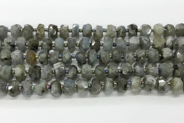 CRB5656 15.5 inches 6*10mm-7*11mm faceted rondelle labradorite beads wholesale