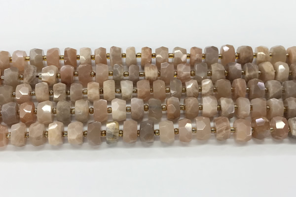 CRB5657 15.5 inches 6*10mm-7*11mm faceted rondelle moonstone beads wholesale