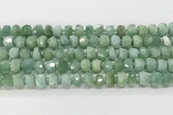 CRB5658 15.5 inches 6*10mm-7*11mm faceted rondelle jade beads wholesale