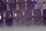 CRB569 15.5 inches 8*18mm faceted rondelle amethyst beads