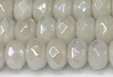 CRB5700 15 inches 5*8mm faceted rondelle AB-color white jade beads