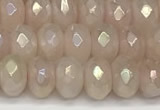 CRB5701 15 inches 5*8mm faceted rondelle AB-color rose quartz beads