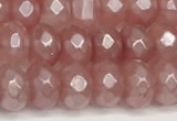 CRB5704 15 inches 5*8mm faceted rondelle AB-color volcano cherry quartz beads