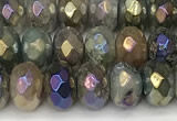 CRB5707 15 inches 5*8mm faceted rondelle AB-color labradorite beads