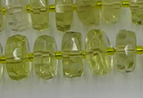 CRB573 15.5 inches 6*10mm faceted rondelle lemon quartz beads