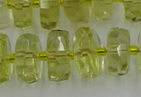 CRB575 15.5 inches 8*14mm faceted rondelle lemon quartz beads