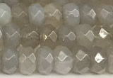 CRB5794 15 inches 4*6mm, 5*8mm faceted rondelle grey agate beads