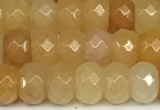 CRB5800 15 inches 4*6mm, 5*8mm, 6*10mm faceted rondelle Yellow aventurine jade beads