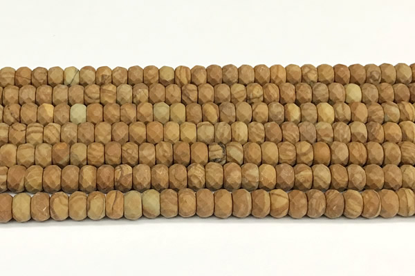 CRB5803 15 inches 4*6mm, 5*8mm faceted rondelle wooden jasper beads