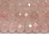 CRB5806 15 inches 4*6mm, 5*8mm, 6*10mm faceted rondelle rose quartz beads