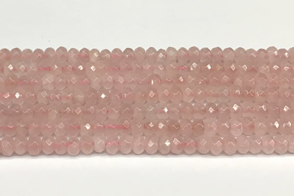 CRB5806 15 inches 4*6mm, 5*8mm, 6*10mm faceted rondelle rose quartz beads