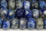 CRB5813 15 inches 4*6mm, 5*8mm, 6*10mm faceted rondelle lapis lazuli beads