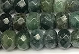 CRB5817 15 inches 4*6mm, 5*8mm faceted rondelle moss agate beads