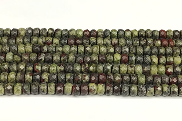 CRB5820 15 inches 4*6mm, 5*8mm, 6*10mm faceted rondelle dragon blood jasper beads