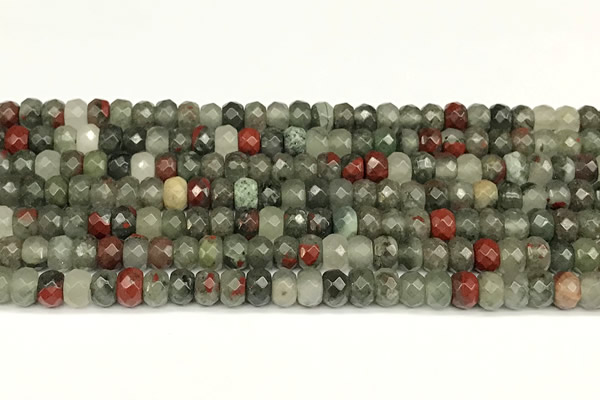 CRB5821 15 inches 4*6mm, 5*8mm, 6*10mm faceted rondelle blood jasper beads