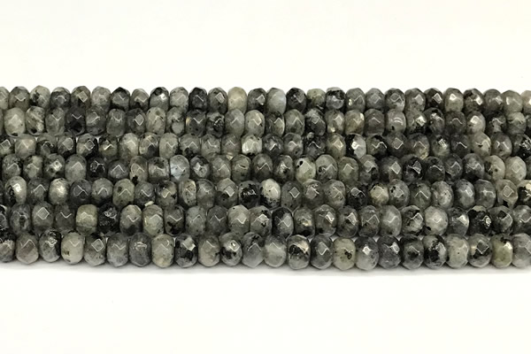 CRB5822 15 inches 4*6mm, 5*8mm, 6*10mm faceted rondelle black labradorite beads