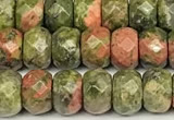 CRB5827 15 inches 4*6mm, 5*8mm faceted rondelle unakite beads