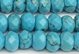 CRB5828 15 inches 4*6mm, 5*8mm faceted rondelle imitation turquoise beads