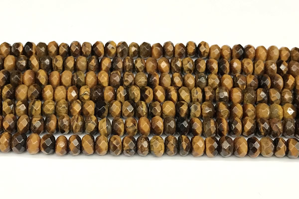 CRB5829 15 inches 4*6mm, 5*8mm, 6*10mm faceted rondelle yellow tiger eye beads