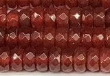 CRB5831 15 inches 4*6mm, 5*8mm faceted rondelle red agate beads