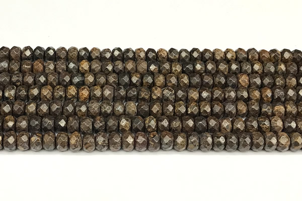 CRB5832 15 inches 4*6mm, 5*8mm, 6*10mm faceted rondelle bronzite beads