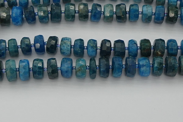 CRB593 15.5 inches 8*18mm faceted rondelle apatite beads