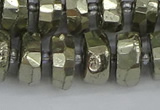 CRB599 15.5 inches 8*14mm faceted rondelle pyrite beads