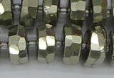 CRB600 15.5 inches 8*16mm faceted rondelle pyrite beads