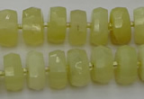 CRB605 15.5 inches 6*10mm faceted rondelle yellow opal beads