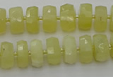 CRB606 15.5 inches 7*12mm faceted rondelle yellow opal beads