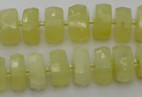 CRB607 15.5 inches 8*14mm faceted rondelle yellow opal beads