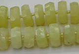 CRB608 15.5 inches 8*16mm faceted rondelle yellow opal beads