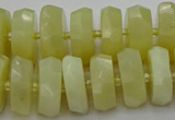 CRB609 15.5 inches 8*18mm faceted rondelle yellow opal beads