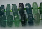 CRB617 15.5 inches 8*16mm faceted rondelle fluorite beads