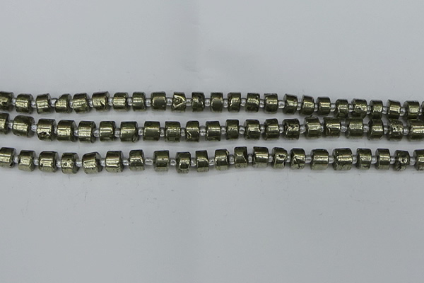 CRB624 15.5 inches 5*8mm tyre pyrite gemstone beads