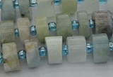 CRB646 15.5 inches 6*10mm tyre aquamarine gemstone beads