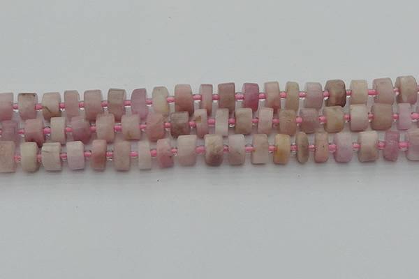 CRB652 15.5 inches 6*10mm tyre pink kunzite gemstone beads