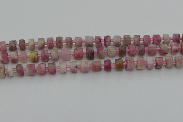 CRB657 15.5 inches 5*8mm tyre pink tourmaline gemstone beads