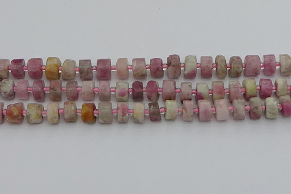 CRB658 15.5 inches 6*10mm tyre pink tourmaline gemstone beads