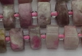 CRB659 15.5 inches 6*12mm tyre pink tourmaline gemstone beads