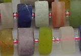 CRB683 15.5 inches 8*16mm tyre matte mixed gemstone beads