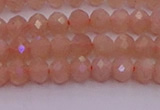 CRB714 15.5 inches 3*4mm faceted rondelle peach moonstone beads