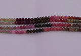 CRB717 15.5 inches 3*5mm faceted rondelle tourmaline beads