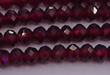 CRB718 15.5 inches 3*4mm faceted rondelle red garnet beads